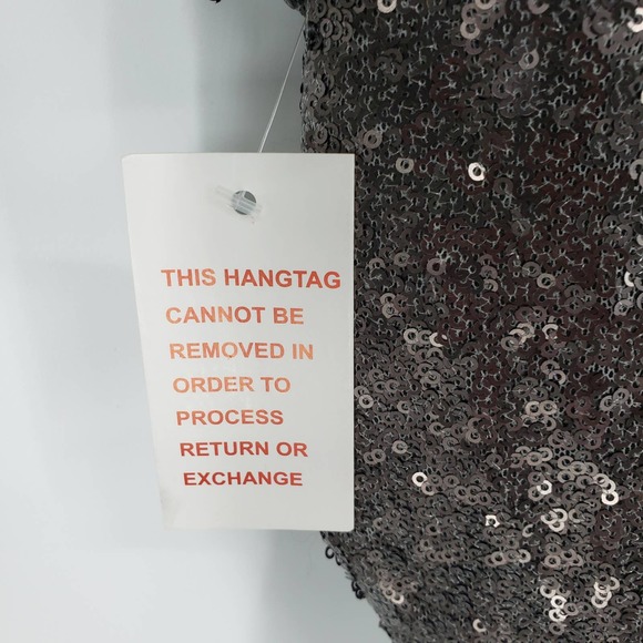 Venus Off the Shoulder Shorts Romper XL Sequin Embellished Asymmetrical Gray NWT - Picture 5 of 11